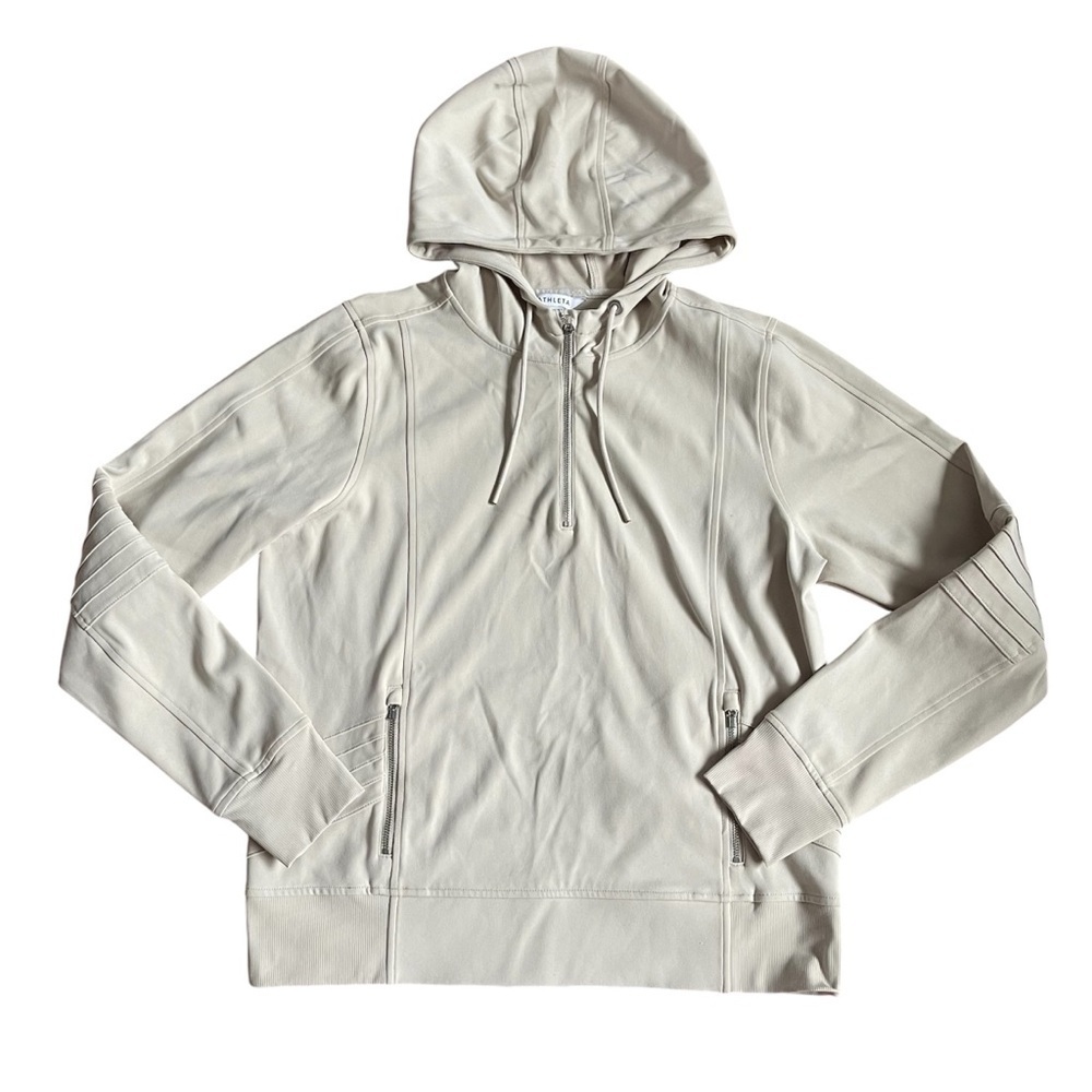 Athleta Tan Venice Moto Hoodie Sweatshirt US M